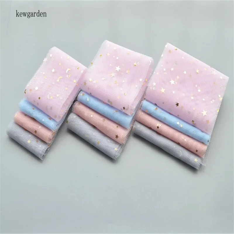 Кружевная марлевая лента Kewgarden 6 см 8 10 Moon Stars ручная изготовленная DIY для волос