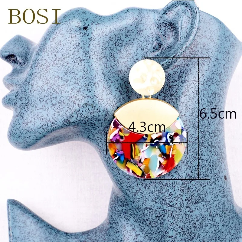 Женские Геометрические серьги в африканском стиле цветные ацетатные круглые