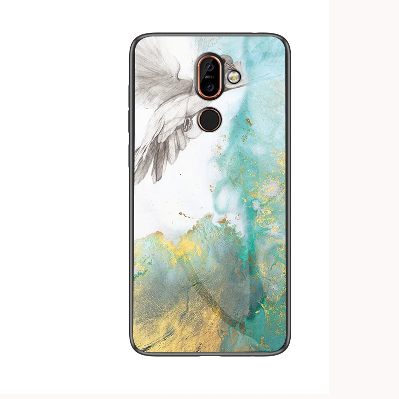 Роскошный Мраморный чехол из закаленного стекла для телефона Nokia X6 X7 X71, Жесткий Чехол для Nokia 7,1 7 1 4,2 3,1 Plus, силиконовый чехол