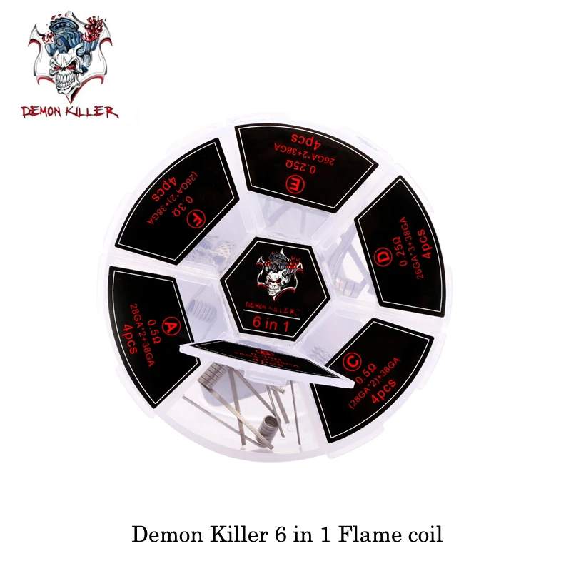 (24 шт./лот) elektronik sigara Vape Demon Killer Ni80/SS316 6 в 1 Катушка пламени для RTA RDA RDTA Tank Atomier