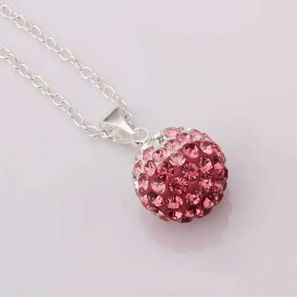 Free Shipping 925 Silver Necklace 12MM Disco Ball Beads Cute Crystal Shamballa Fasion jewelry Necklaces SBN054 | Украшения и