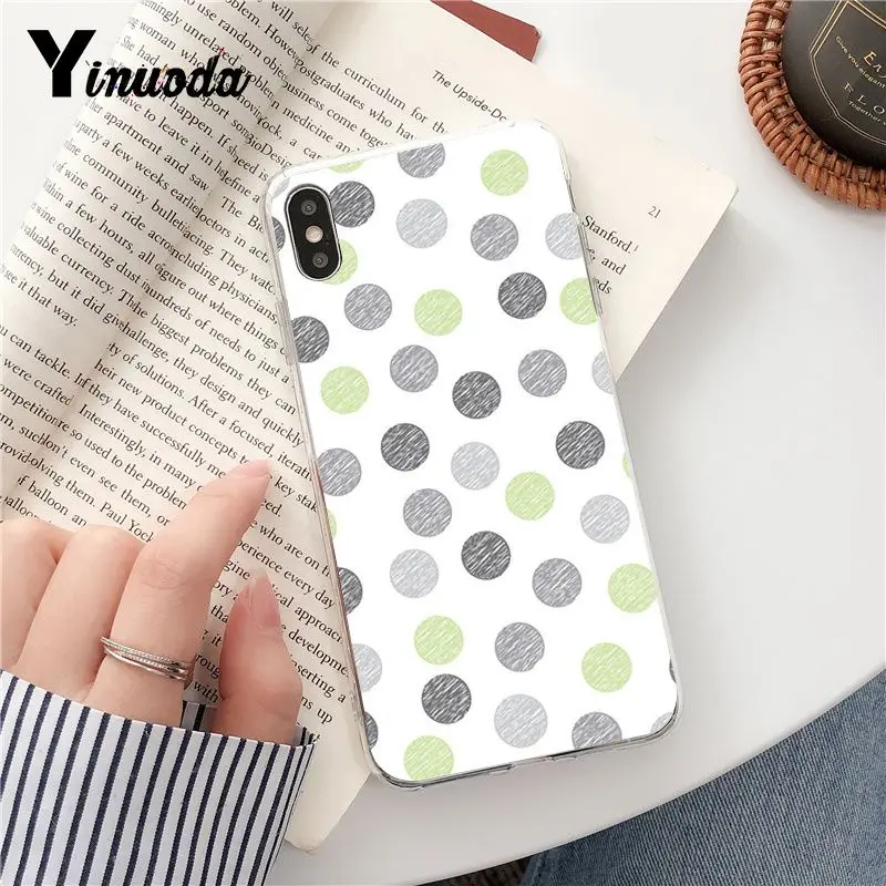 Yinuoda мягкий прозрачный чехол для телефона в горошек iPhone X XS MAX 6 6s 7 7plus 8 8Plus 5 5S SE XR Fundas