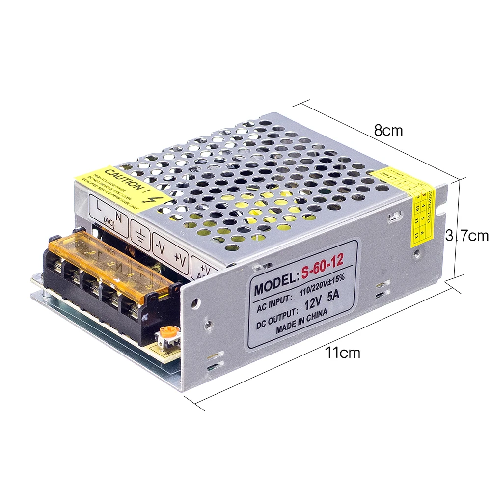 

Led Strips light 12V Led Power Adapter Full Copper Aluminum Adapter Metal Material 1A 2A 3A 5A 10A DC12V Switch Power Supply