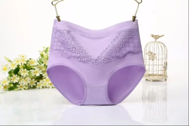 light purple HW026 женское нижнее белье с высокой талией из чистого хлопка, обтягивающее нижнее белье для живота, женские дышащие трусики большого размера, сексуальное нижнее белье - Цвет: light purple