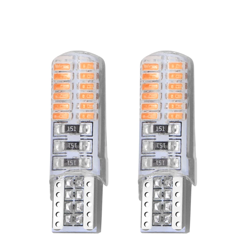 10X Автомобильный светодиодный T10 W5W силиконовый чехол 24 SMD 3014 Светодиодный автомобиль лампа для чтения 192 168 501 24SMD 24 светодиодный автоматический Клин лампочки стояночные огни 12В