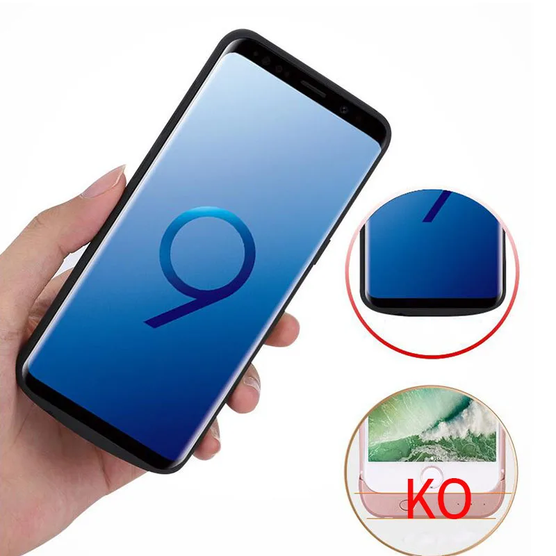 5000/6000 мАч Зарядное устройство для Samsung Galaxy S9 plus с зажимом задней панели
