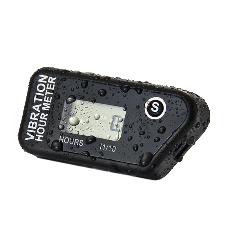 Водонепроницаемый ЖК-дисплей Беспроводной вибрации счетчик моточасов для
