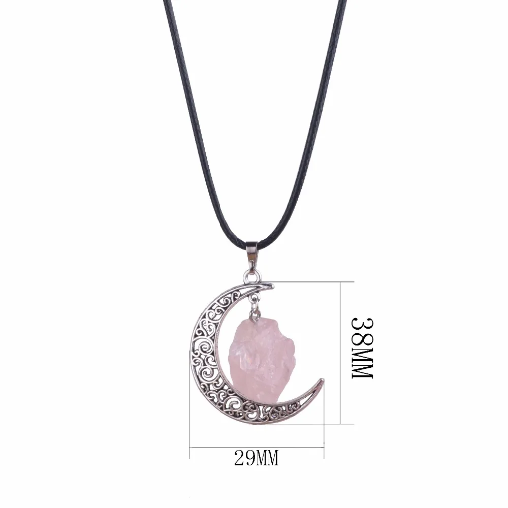 Женское ожерелье ручной работы с подвеской из натурального кристалла и кварца