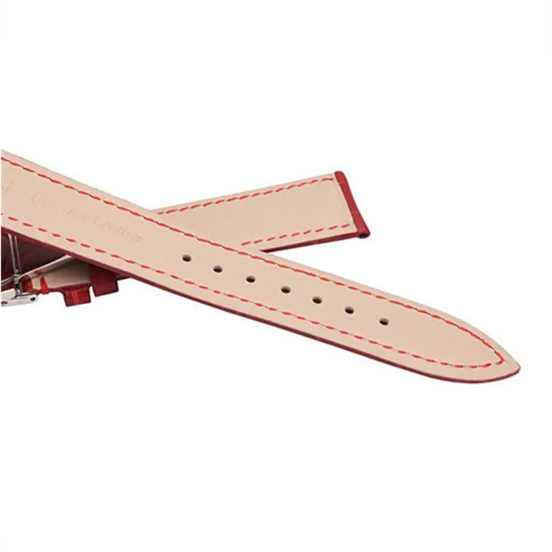 Perfect Red Genuine cowhide Leather 12 14 16 18 20 22 mm watche band strap Belt Watchband Folding Clasp / Buckle + Tool