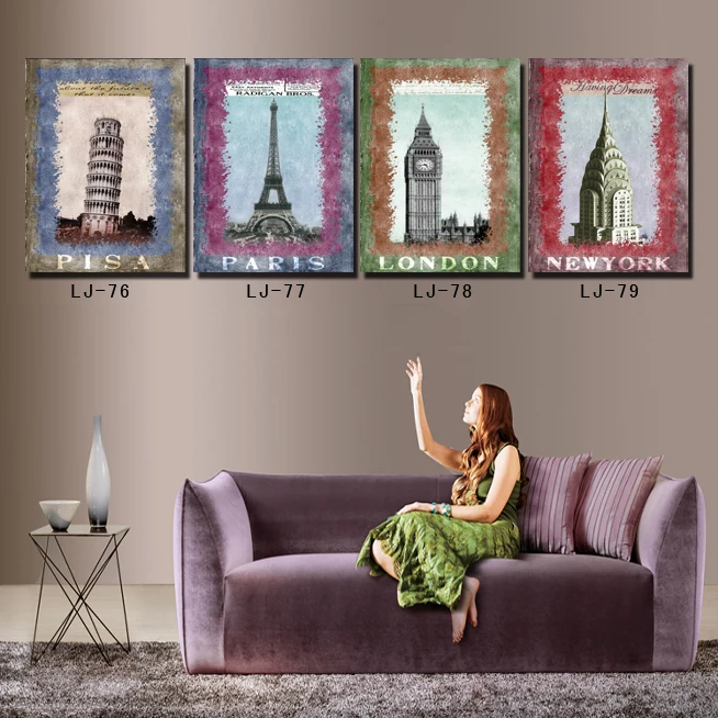 SomoArt Отпечатки На Холсте Стены Искусства Picture Home Decor 3 Шт./компл. Европейских