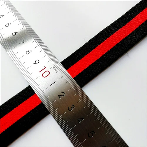 Black red black Красные, желтые, белые эластичные ленты 2 ярдов/партия 25 мм " в ширину черные, красные, черные для посуды ручной работы DIY - Цвет: Black red black