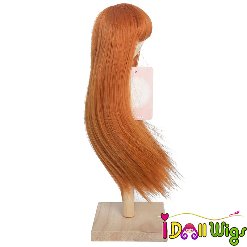 ; милый прически Silky straight, глубокий orange синтетический парик bjd кукла парик с полной челкой искусственные волосы пряди парик 1/3 1/4 1/6 1/8 для выбора