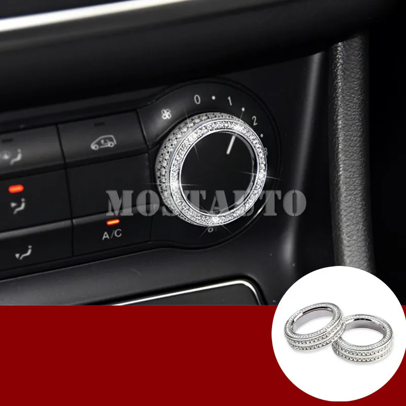 

Для Benz ML W166 2012-2015 GL X166 2013-2015 Стразы стиль крышка ручки кондиционера 2 шт. автомобильные аксессуары интерьер автомобиля Декор