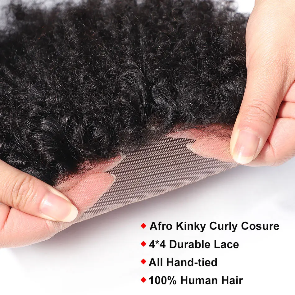 Волосы moбок афро кудрявые пучки вьющихся волос с закрытием удлинение переплет