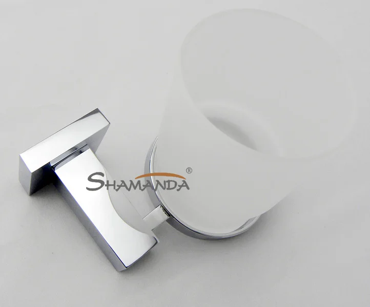 Free Shipping Single Tumbler Holder Toothbrush Cup Brass Base with Chrome finish+Glass Bathroom Accessories-94012 |