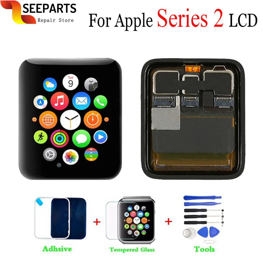 

100% Test Good For Apple Watch Series 2 LCD Display Touch Screen Digitizer Series2 S2 38mm/42mm Pantalla Replacement black