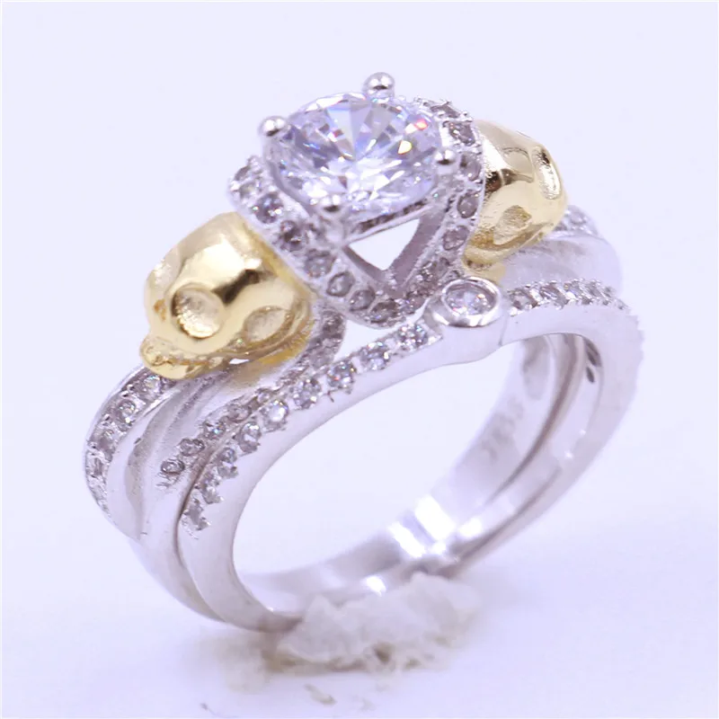 Vecalon 12 видов стилей оптовая продажа Прямая поставка панк кольцо с черепом 5A cz