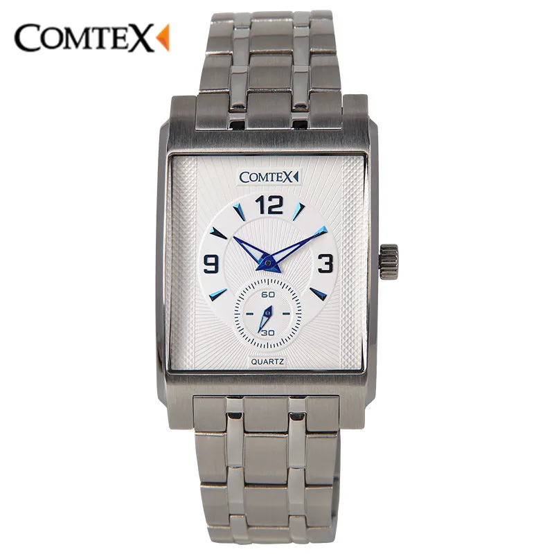 Comtex новый топ роскошные часы Для мужчин бренд прямоугольник Форма