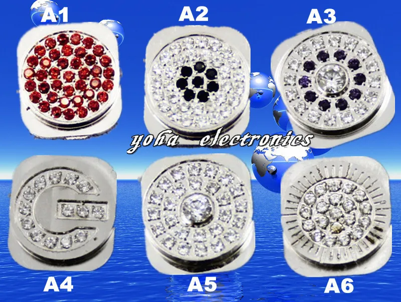Freeshipping New Swarovski style luxury diamond home button for iphone 5 5G function keys color gold or sliver. | Мобильные телефоны