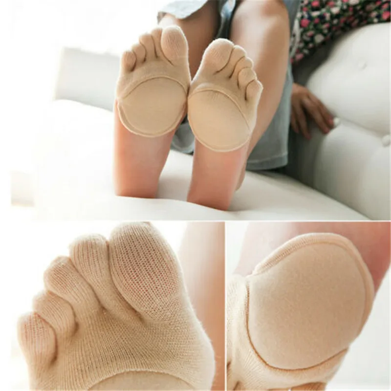 Full Toe Skin 1 пара, женские носки с отдельными пятью пальцами ног, низкий вырез, не шоу, невидимые женские носки длиной до лодыжки, нескользящие носки с открытыми пальцами - Цвет: Full Toe Skin