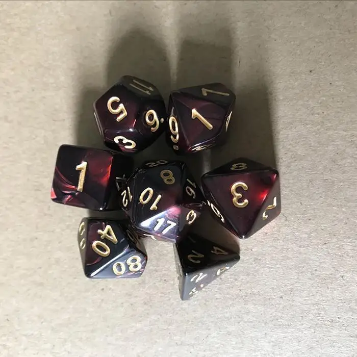 7 шт./компл. креативная РПГ игра игральные кости D &amp Разноцветные Игральные Кости