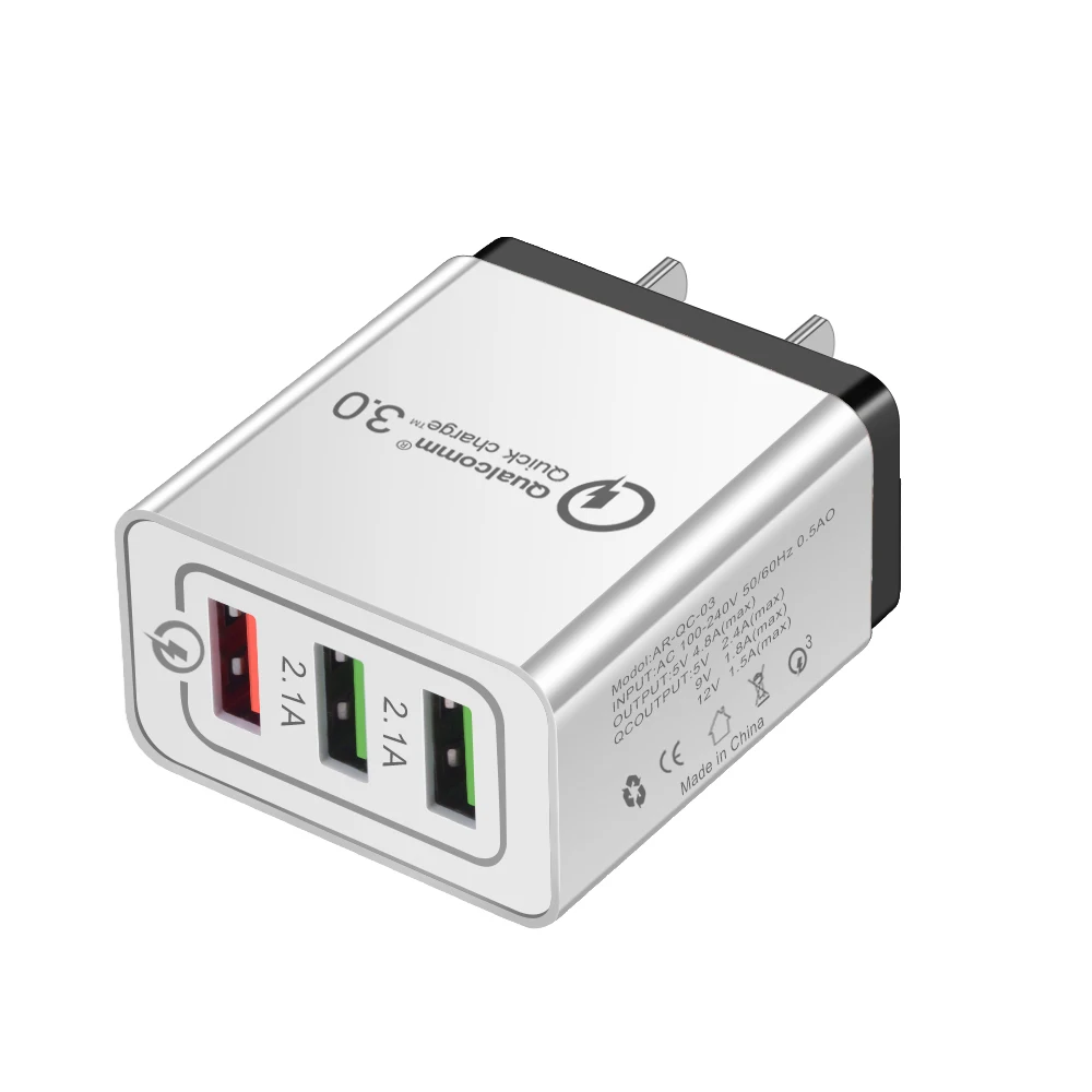 Универсальный 18 Вт USB quick charge 3,0 5V 3A для Iphone 8 7 6 EU US Plug, быстрое зарядное устройство для мобильного телефона Samsug s8 s9 huawei