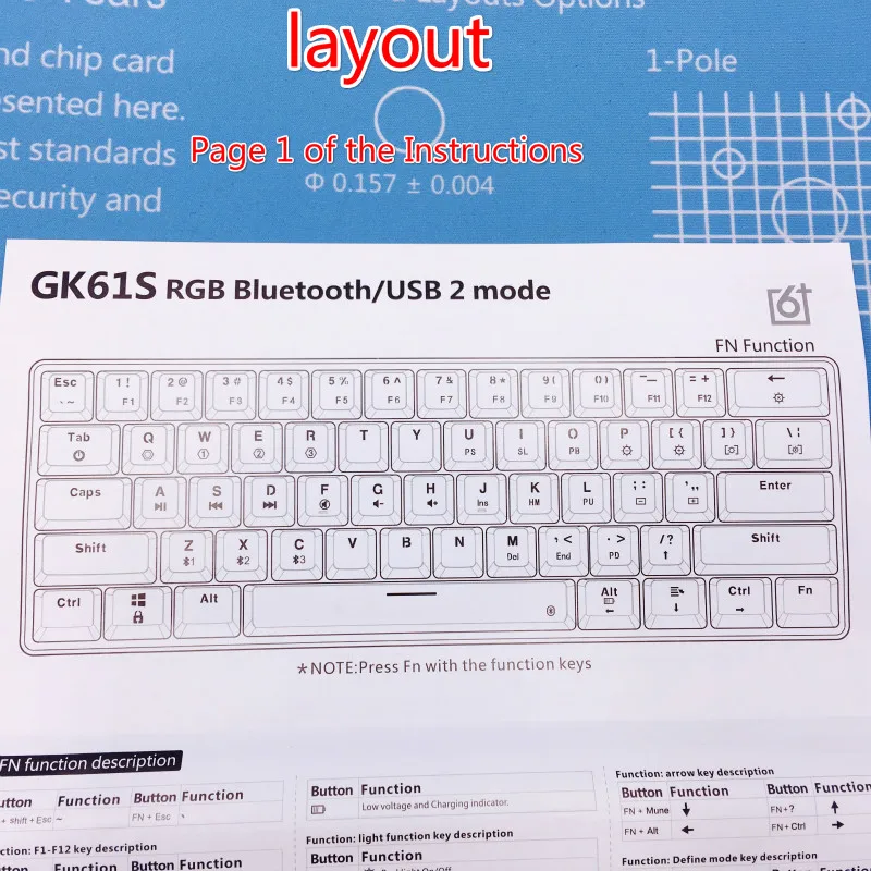 GK61S Мини Портативный 60% беспроводной Bluetooth 5,0 Gh60 GK61S комплект механическая клавиатура офисный комплект RGB беспроводная клавиатура