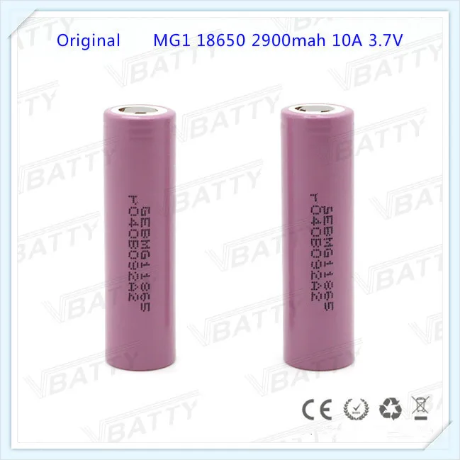 100% Оригинальный аккумулятор для LG MG1 2900 мА/ч 10A 3 7 В INR18650 18650 10 А литий ионный LG(1
