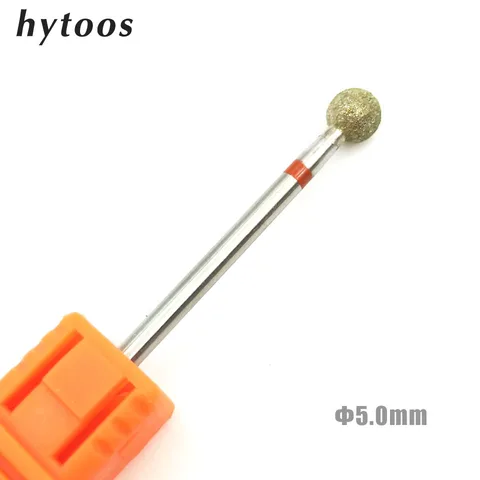 Алмазная фреза HYTOOS для ногтей с шариками 2,3-5,0 мм, насадки для кутикулы и очистки кутикулы, роторные фрезы, аксессуары для сверления ногтей, инструмент для маникюра, мельница