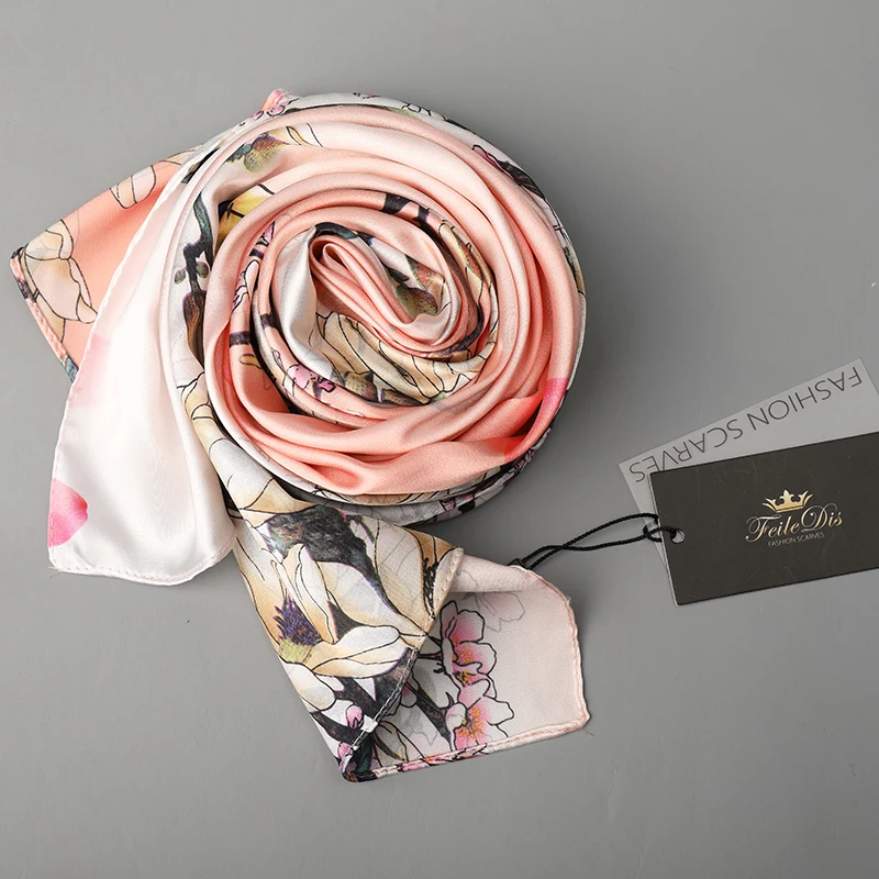 

[FEILEDIS] 2017 Silk Scarf Fashion Women's Shawl Multi-purpose Scarf Double-sided Replacement Use Scarf Series FD004