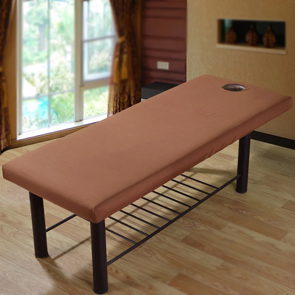 Fitted Sheet Elastic All-round Wrap Solid Bedding Article Massage Salon Forepart Hole Cover Bed Polyester Couch | Дом и сад