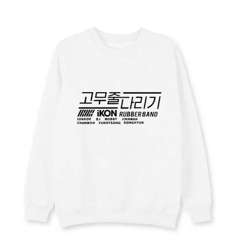Толстовка с капюшоном в стиле хип-хоп ALIPOP Kpop IKON резиновой лентой Повседневная