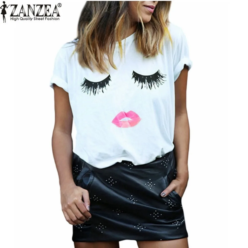 Новое поступление 2021 летняя стильная женская элегантная футболка Zanzea с принтом