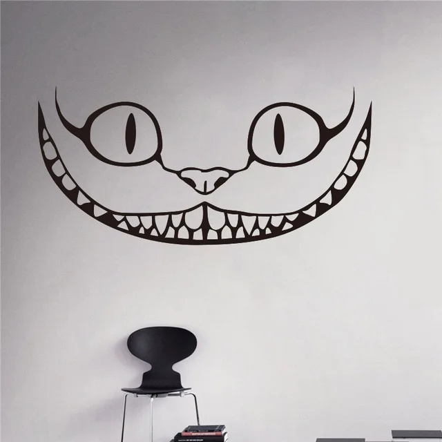 

Smiling Cheshire Cat Vinyl Decal Alice in Wonderland Wall Sticker Cartoons Home Interior Children Kids Room Decor