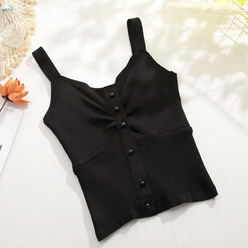 Женский вязаный Топ на бретельках с v-образным вырезом топ женский укороченный