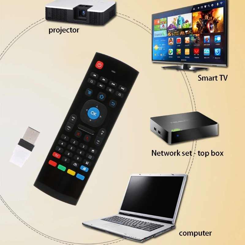 Топ Qulaity MX3 2 4G Air Mouse Мини Беспроводная клавиатура Qwerty инфракрасный пульт