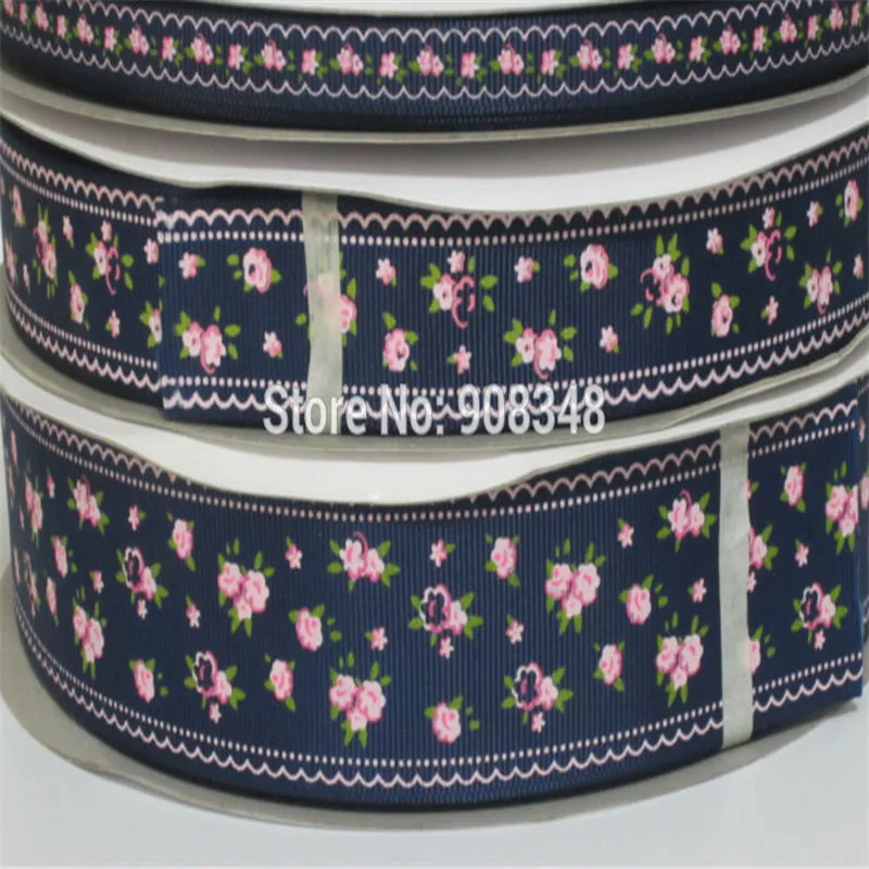 Выберите размер 9 16 25 38 мм ширина цветочный принт Grosgrain ленты AX33 3314|printed grosgrain