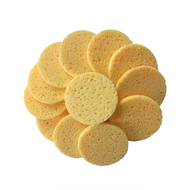 

50pcs Natural Wood Pulp Sponge Cellulose Compress Cosmetic Puff Facial Washing Sponge Face Care Cleansing Makeup Remover Tools