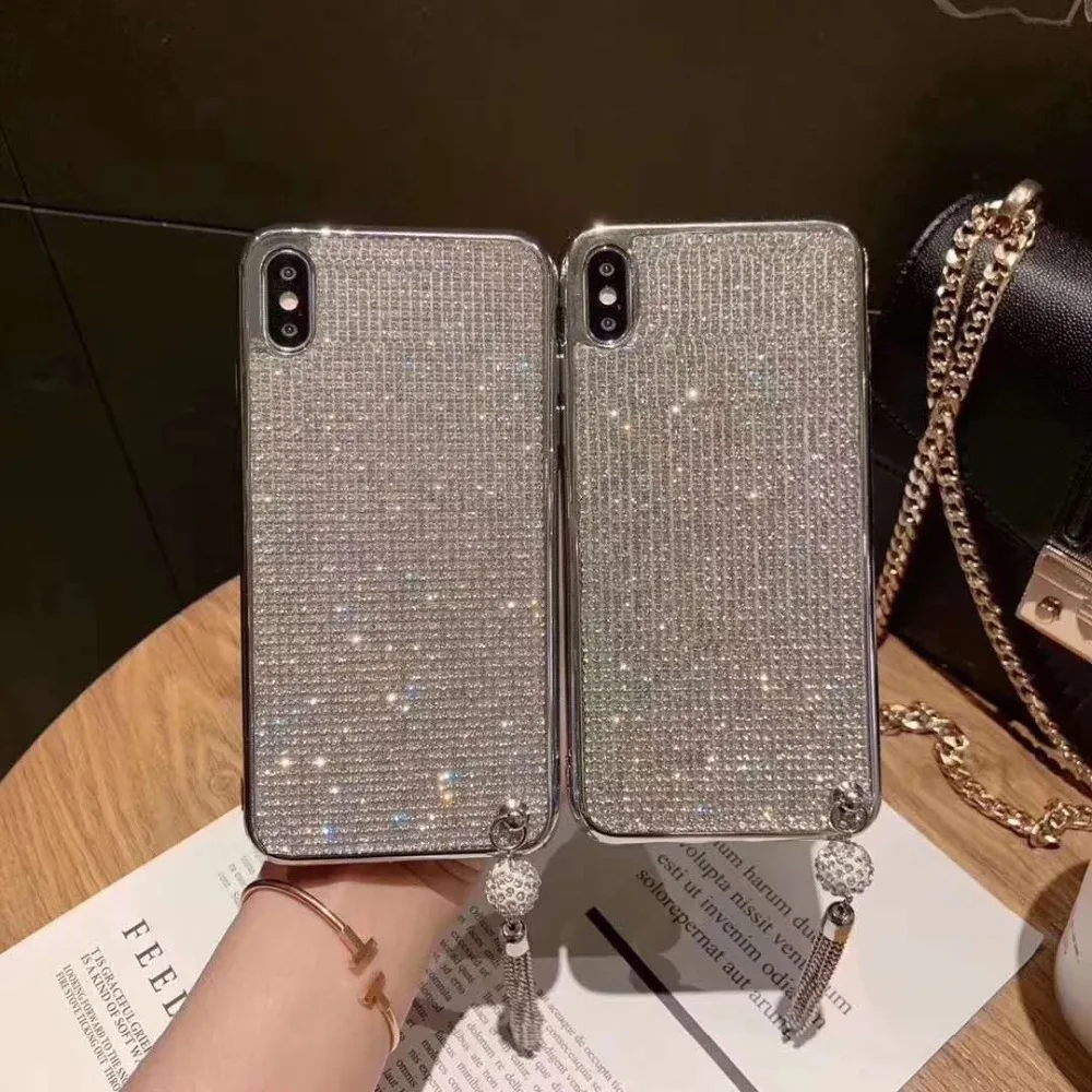 Роскошный блестящий чехол LaMaDiaa с кисточкой и блестками для iPhone 11 Pro MAX 7 8 6s 6 plus X XR XS