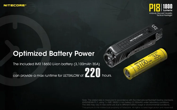 NITECORE P18 1800 люмен CREE XHP35 HD светодиодный Белый Красный светильник Шестерни правоохранительных органов поиск Открытый Кемпинг светодиодная вспышка светильник фонарь