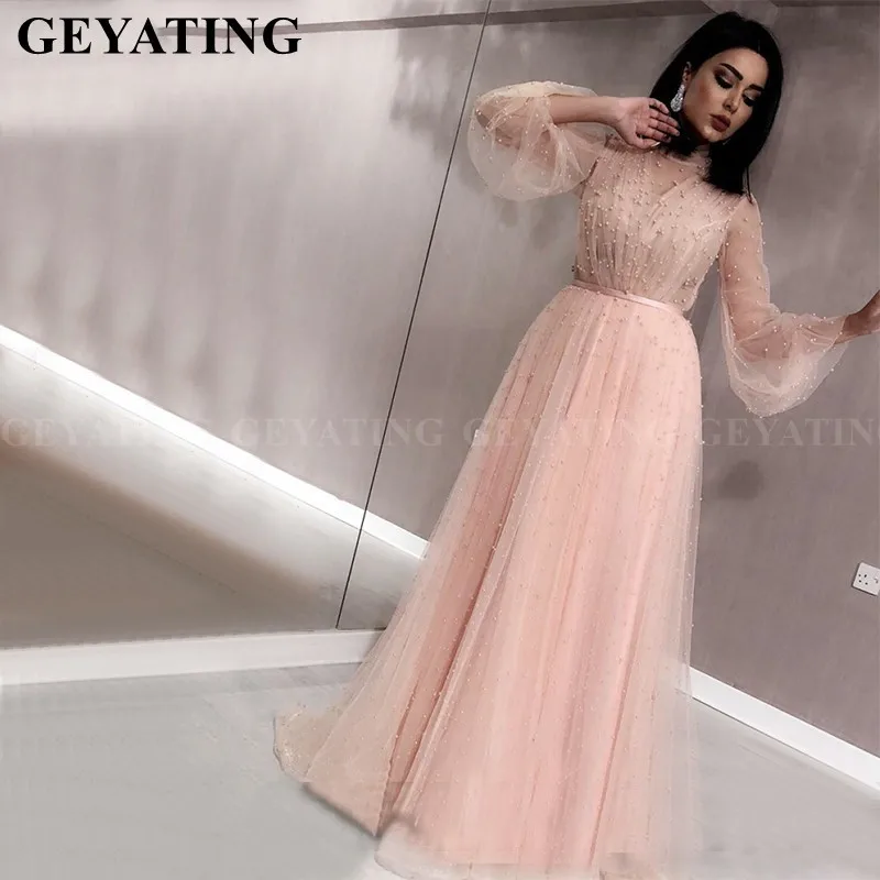 Элегантное Черное вечернее платье в мусульманском стиле с длинным рукавом 2020