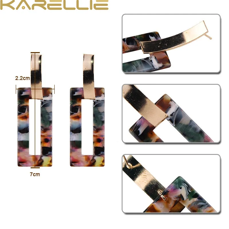 Karellie Новая мода смола кулон серьги Лидер продаж мотаться Висячие Для женщин Bijoux