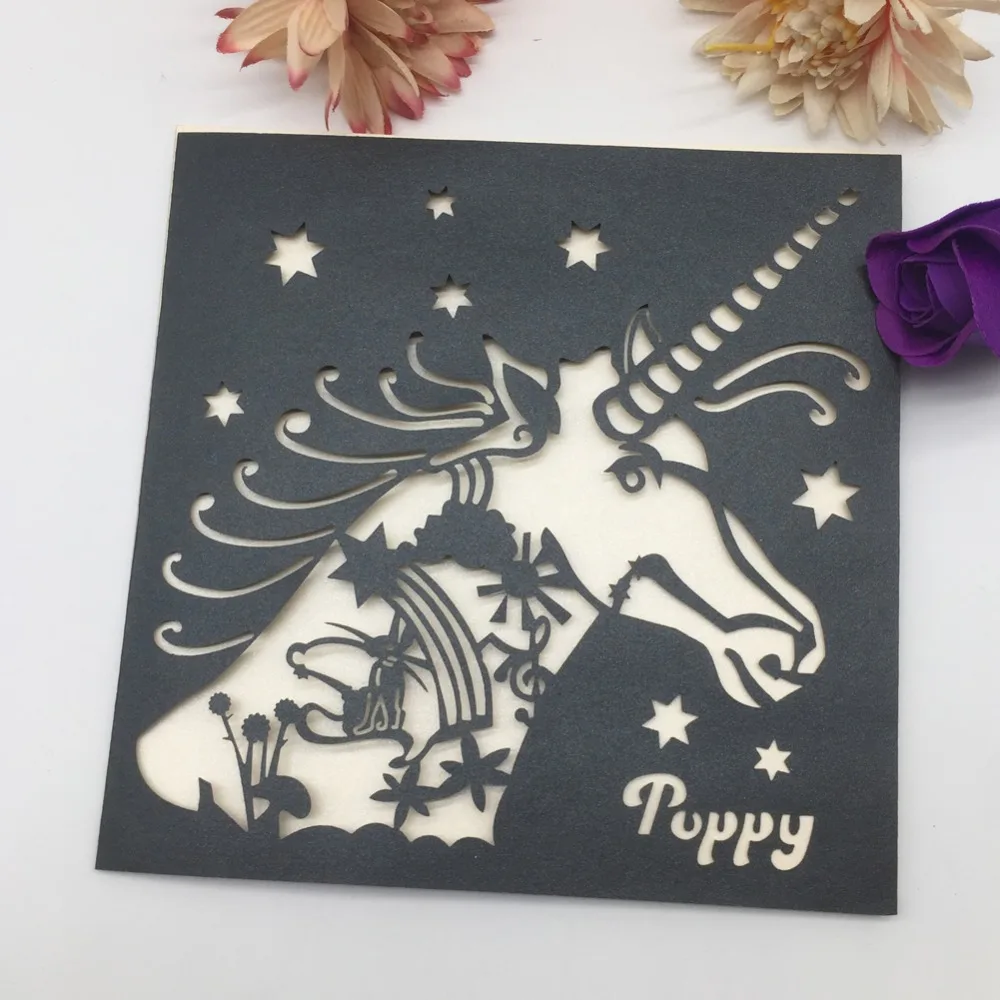 

35pcs Laser Cut Pearl Paper Unicorn Party Wedding Invitation Card Folded Card Greeting invitation Birthday Blessing Gift card