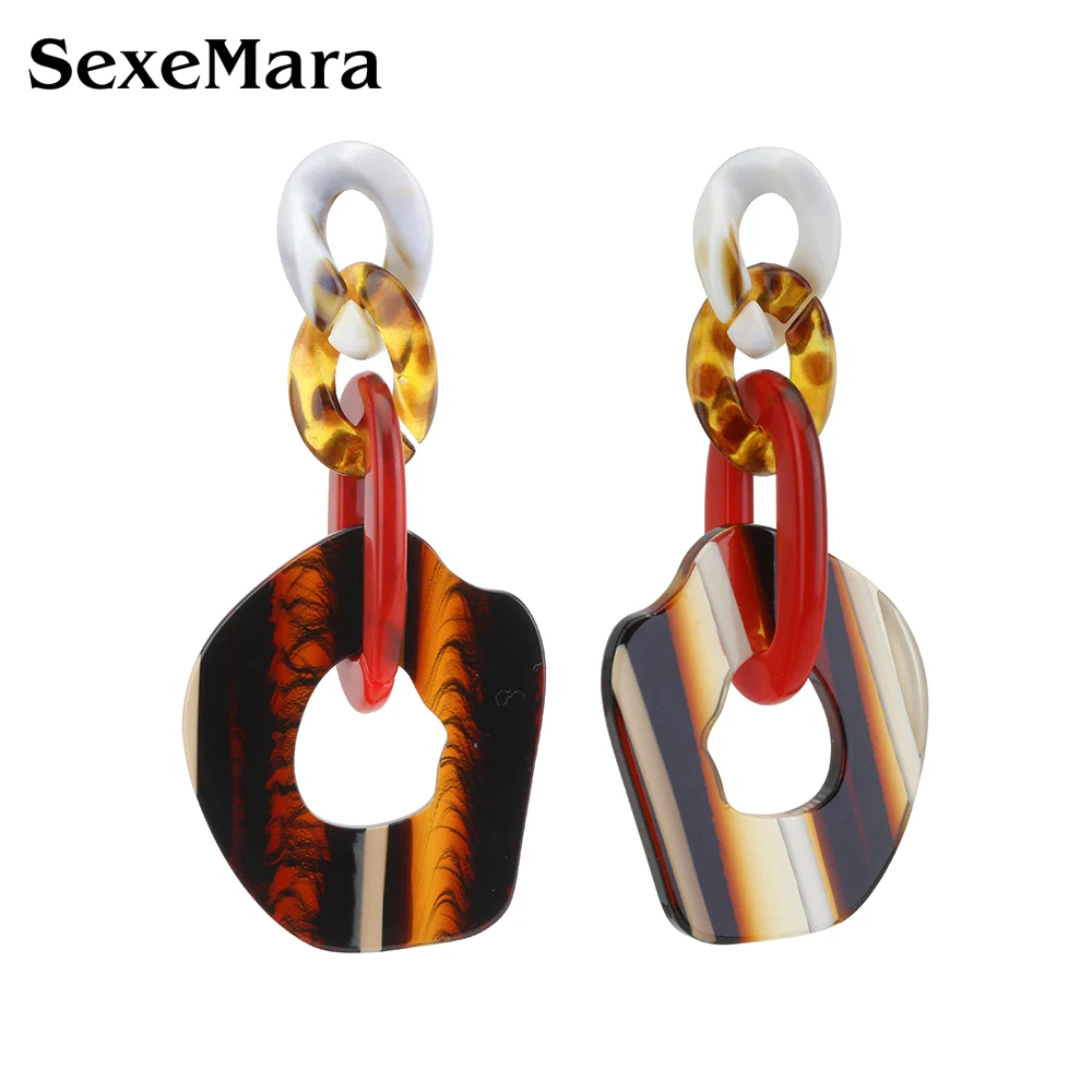 SexeMara/большие геометрические акриловые Висячие серьги для женщин и девочек