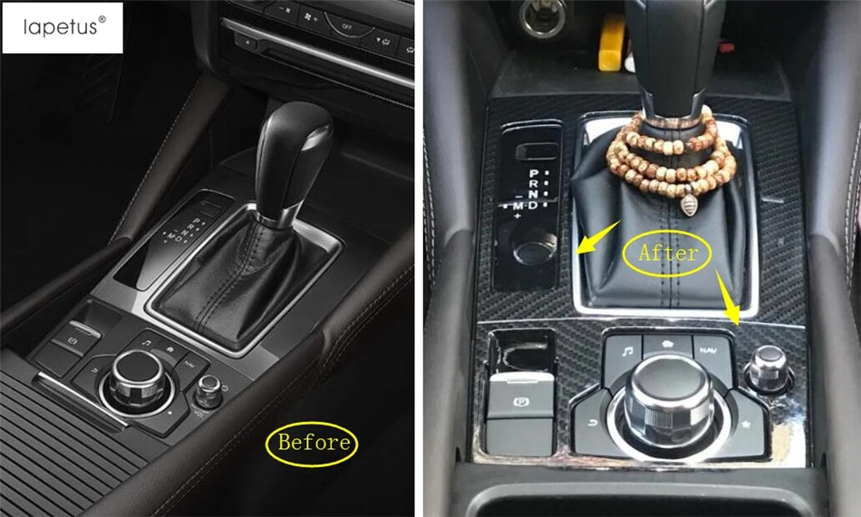 

Lapetus Accessories For Mazda 6 Sedan & Wagon 2016 2017 Stalls Transmission Gear Shift Box Panel Molding Cover Kit Trim 2 Piece