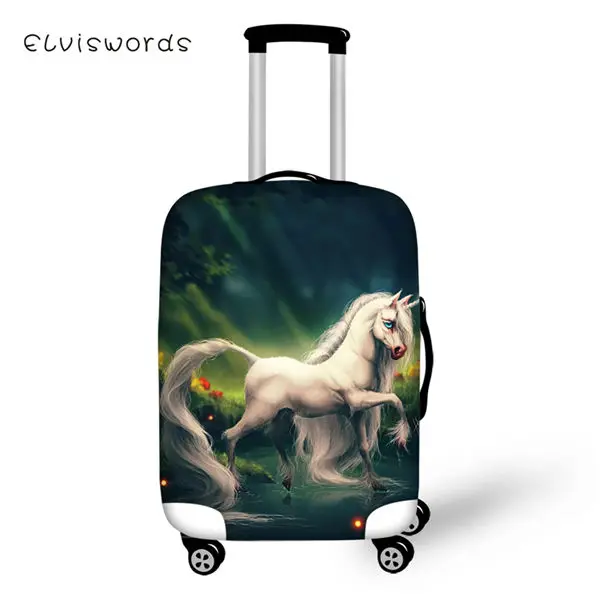 CDWX2626LMS ELVISWORDS мультяшный защитный чехол для чемодана с рисунком радужной лошади эластичный Пыленепроницаемый Чехол водонепроницаемые аксессуары для багажа - Цвет: CDWX2626LMS