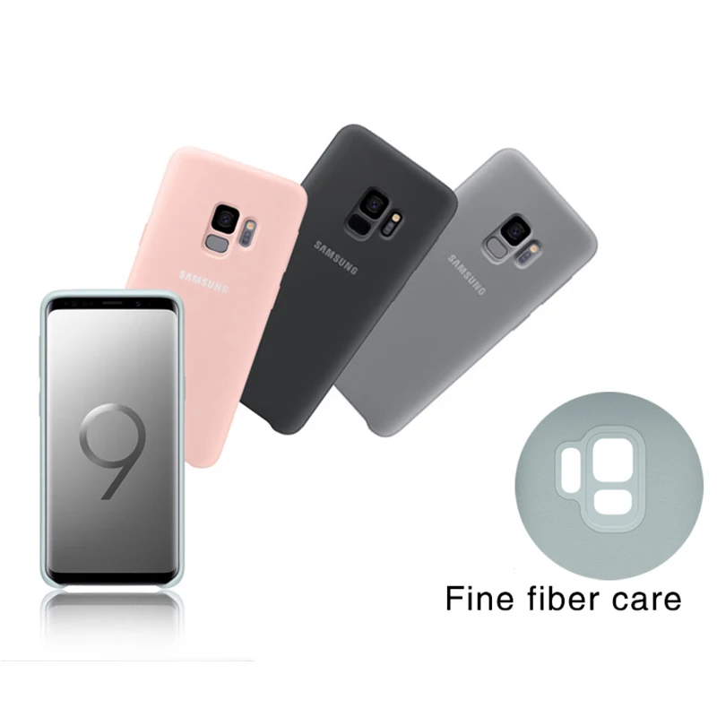 Оригинальный samsung Galaxy S9/S9 Plus S9 + шелковистый силиконовый чехол с мягким сенсорным