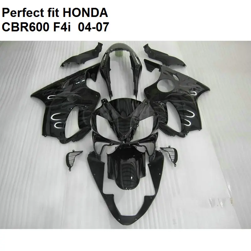 Абс Пластиковый обтекатель для Honda CBR 600 F4i 04 05 06 07 матовый черный обтекатель комплект CBR600F4i 2004-2007 OW04