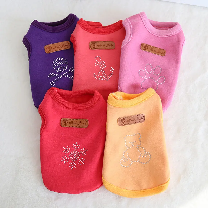 Жилет с рисунком собаки на осень и зиму теплая Милая рубашка без рукавов