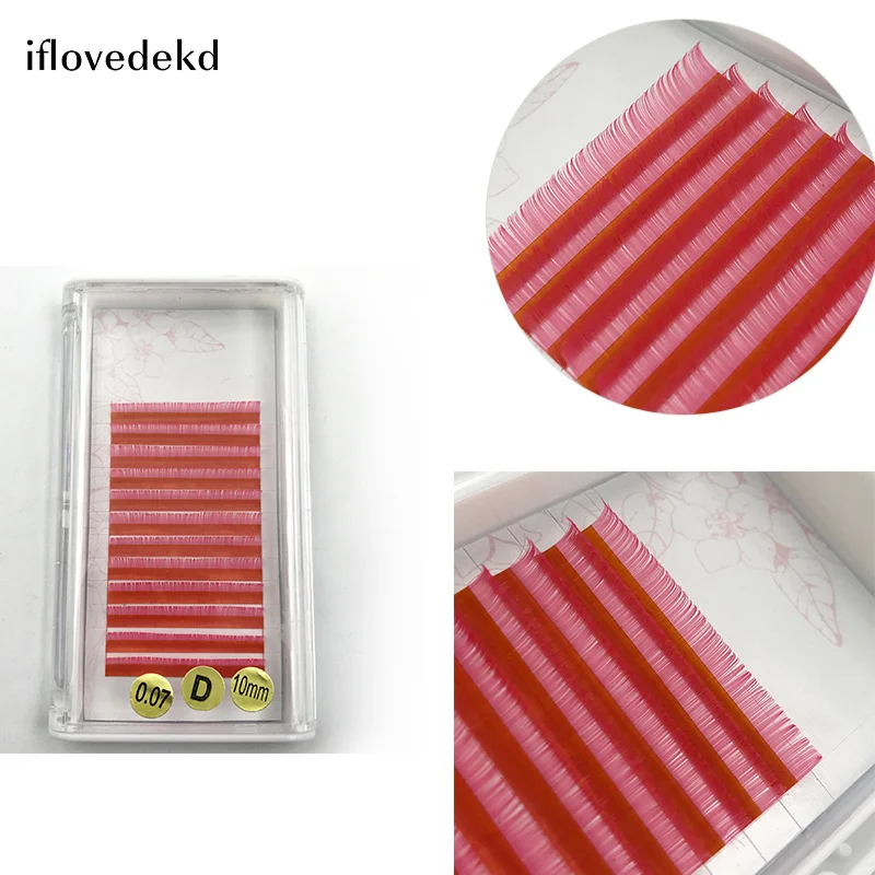 iflovedekd J/B/C/D Color Individual Eyelash Extension 12 Lines Faux Mink False Eyealshes 0.07/0.10 8-13mm | Красота и здоровье